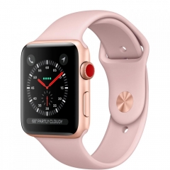 Apple Watch Series 3 GPS + Cellular 38mm Gold Aluminum Case with Pink Sand Sport Band (MQJQ2)