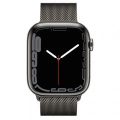 Apple Watch Series 7 GPS + Cellular 41mm Graphite Stainless Steel Case with Graphite Milanese Loop (MKHK3/MKLF3)