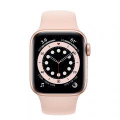 Apple Watch Series 6 GPS 44mm Gold Aluminum Case w. Pink Sand Sport B. (M00E3)