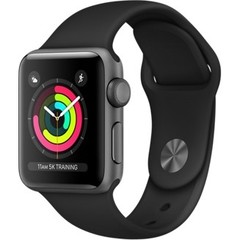 Apple Watch Series 3 GPS 38mm Space Gray with Black Sport Band (MTF02)