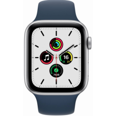 Apple Watch SE GPS 44mm Silver Aluminum Case w. Abyss Blue S. Band (MKQ43)