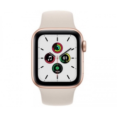 Apple Watch SE GPS 44mm Gold Aluminum Case w. Starlight Sport Band (MKQ53)