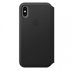 Apple iPhone XS Leather Folio - Black (MRWW2)